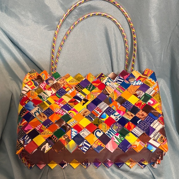 Handbags - vintage handmade candy wrapper purse Multicolor Zipper Retro Cute Summer Spring